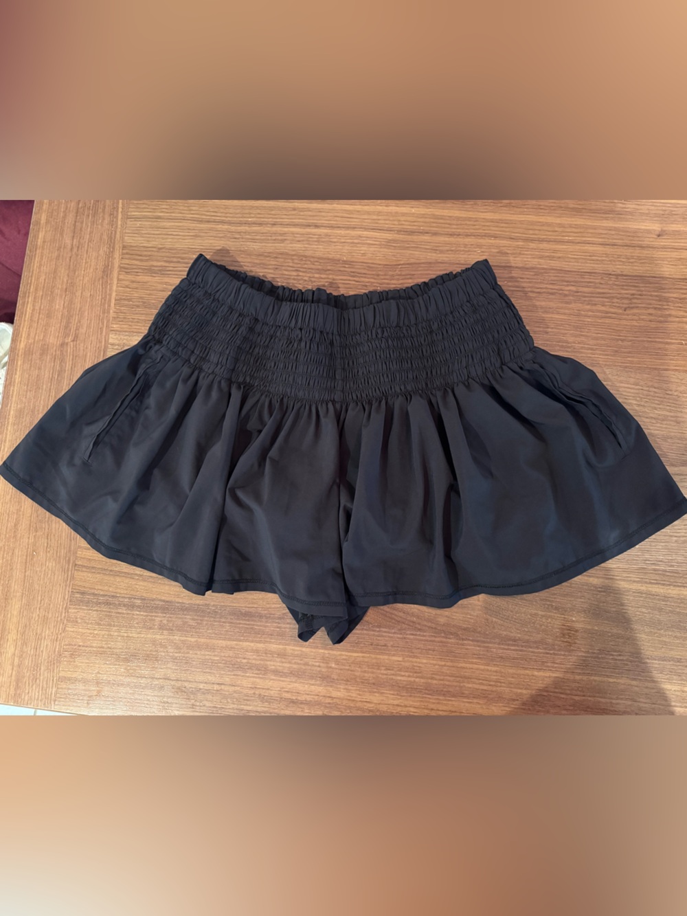 lululemon Black Smocked-Waist Flowly Shorts with built in spandex size 6